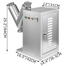 Máquina mezcladora de polvo VEVOR VH-8, mezcladora de polvo tipo V Máx. Capacidad de trabajo 3.2L, Mezclador de polvo farmacéutico Capacidad de barril de 8L, Licuadora en V, para frijoles de hierbas de té