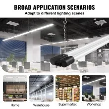 VEVOR Paquete de 10 luces LED para tienda, 4 pies, 40 W, lámpara conectable para tienda, 4500 LM, luces de techo para montaje en superficie y colgante, cables de alimentación de 59 pulgadas con interruptor de encendido/apagado, para garaje, almacén, hogar, taller y oficina