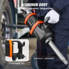 Llave de impacto neumática VEVOR de 1 pulgada, hasta 5175 pies-libras Pistola de impacto neumática de salida de par inverso Beast con yunque extendido de 8 pulgadas para reparaciones y mantenimiento de maquinaria de trabajo pesado/camión semirremolque/autobús