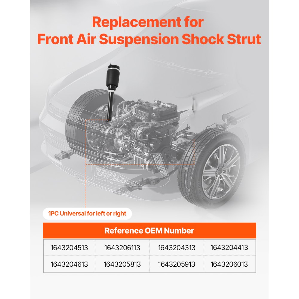 Amortiguadores delanteros VEVOR para suspensión neumática, compatibles con Mercedes Benz W164 delanteros sin ADS (2005-2011) GL350 GL450, reemplazo para 1643204513 1643206113 1643204313 1643204413 1643204613