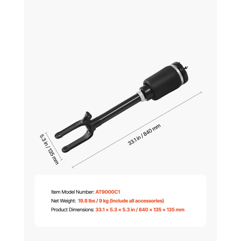 Amortiguadores delanteros VEVOR para suspensión neumática, compatibles con Mercedes Benz W164 delanteros sin ADS (2005-2011) GL350 GL450, reemplazo para 1643204513 1643206113 1643204313 1643204413 1643204613