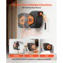 Carrete de manguera de aire retráctil VEVOR, manguera de aire híbrida de 1/4 de pulgada x 50 pies, máx. 300 PSI, carrete de mangueras de compresor de aire cerrado con rebobinado automático, entrada de 6,6 pies y pistola de soplado, montaje en techo o pared giratorio de 180°