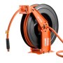 VEVOR Retractable Air Hose Reel, 1/2 Inch x 50 FT Rubber Air Hose Max 300PSI, Auto Rewind Air-Compressor Hoses Reel with 5 ft Lead in, Ceiling/Wall Mount Heavy Duty Steel Double Arm
