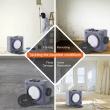 VEVOR Depurador de aire con filtración de 3 etapas, máquina de aire negativo apilable 800 CFM, limpiador de aire con MERV10, carbón, H13 HEPA, para uso doméstico, industrial y comercial