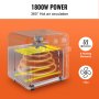 VEVOR Horno tostador freidora de aire 7 en 1, horno de convección de 18 L, horno tostador de acero inoxidable de 1700 W, combo de encimera con parrilla, bandeja para pizza, guantes, 6 rebanadas de pan tostado, pizza de 10 pulgadas, uso doméstico y comercial