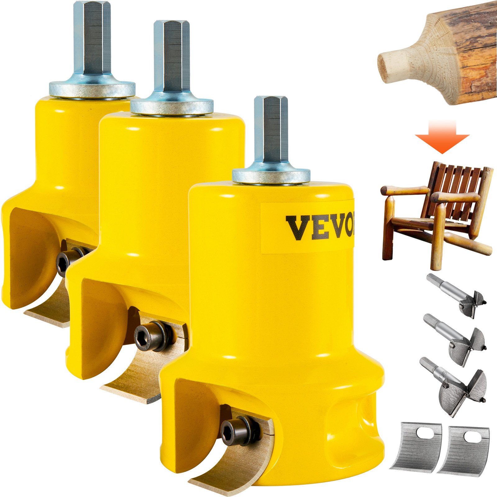 Cortadora de espigas VEVOR de 25,4 mm, 38 mm y 50,8 mm, de aluminio y acero de primera calidad, con hojas curvas dobles y tornillos de botón. Kit de bricolaje para principiantes. Herramienta comercial para principiantes.