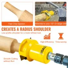 VEVOR Cortador de espiga, 1"/25,4 mm y 2"/50,8 mm de diámetro, con cuchillas curvadas dobles y tornillos de botón, kit maestro para el hogar, cortador de muebles de troncos de aluminio y acero de primera calidad, herramienta comercial para principiantes para bricolaje en el hogar