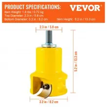 VEVOR Cortador de espiga, 1,5"/38 mm de diámetro, con cuchillas curvadas dobles y tornillos de botón, kit maestro para el hogar, cortador de muebles de troncos de aluminio y acero de primera calidad, herramienta comercial de carpintería para principiantes en el hogar