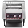 Tostadora comercial con cinta transportadora VEVOR de 450 rebanadas por hora, 2600 W, de acero inoxidable, resistente, con tubos de calentamiento dobles, equipo eléctrico de restaurante de encimera para panecillos, bagels y alimentos horneados.