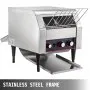 Tostadora transportadora comercial VEVOR 450 rebanadas/hora, tostadoras industriales de servicio pesado de acero inoxidable de 2600 W con tubos de calentamiento dobles, equipo de restaurante eléctrico de encimera para comida horneada con pan Bagel