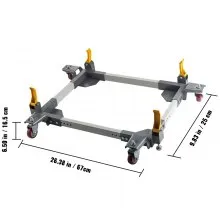 VEVOR Base móvil universal ajustable PM-3500 Base móvil de servicio pesado Base móvil rodante con palancas de bloqueo, utilizada para movilizar sierras de mesa, taladradoras, cepilladoras, ensambladoras, refrigeradores y lavadoras