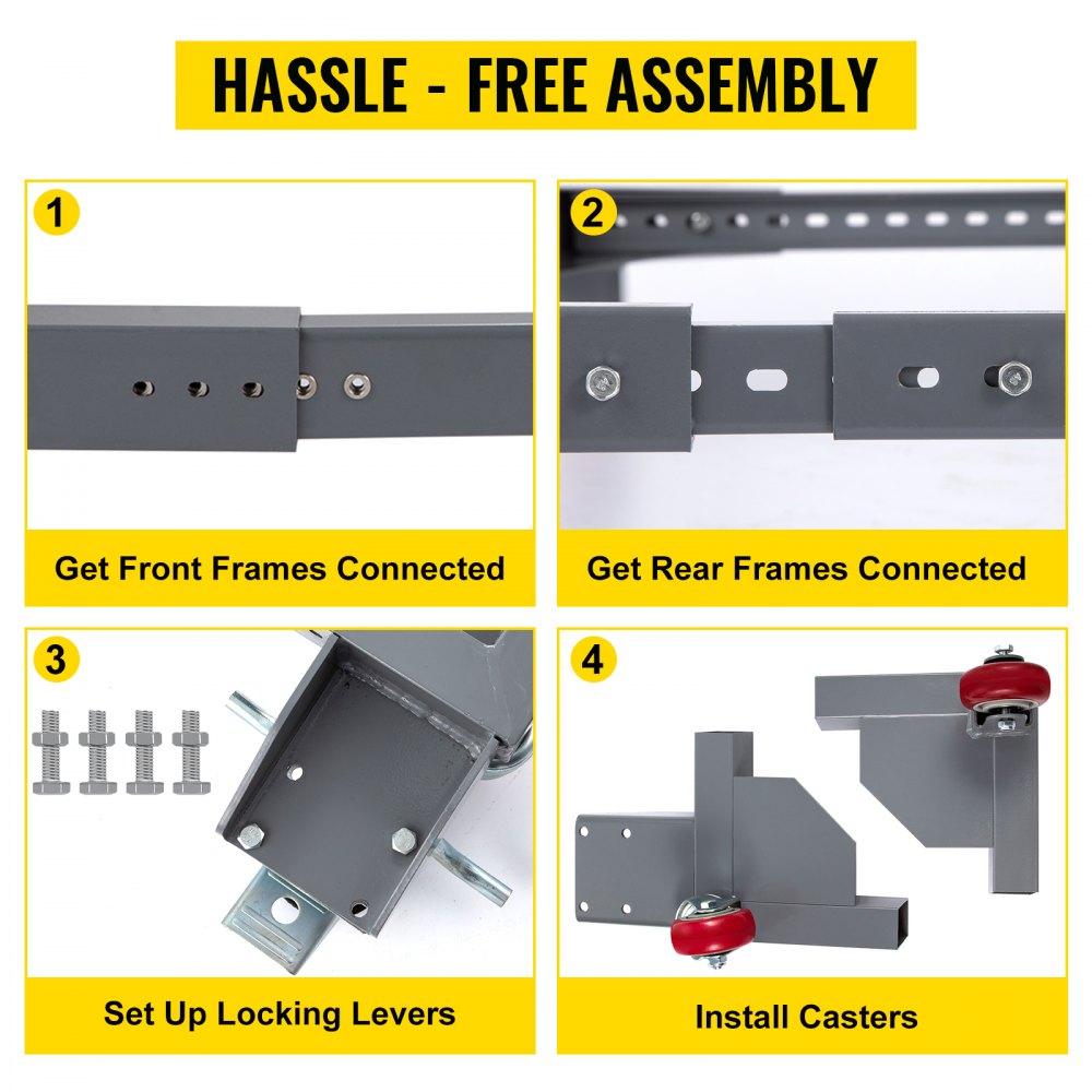 Base móvil universal ajustable VEVOR con capacidad de carga de 680 kg. Base móvil resistente con ruedas y palancas de bloqueo, ideal para mover equipos de carpintería, refrigeradores y lavadoras.