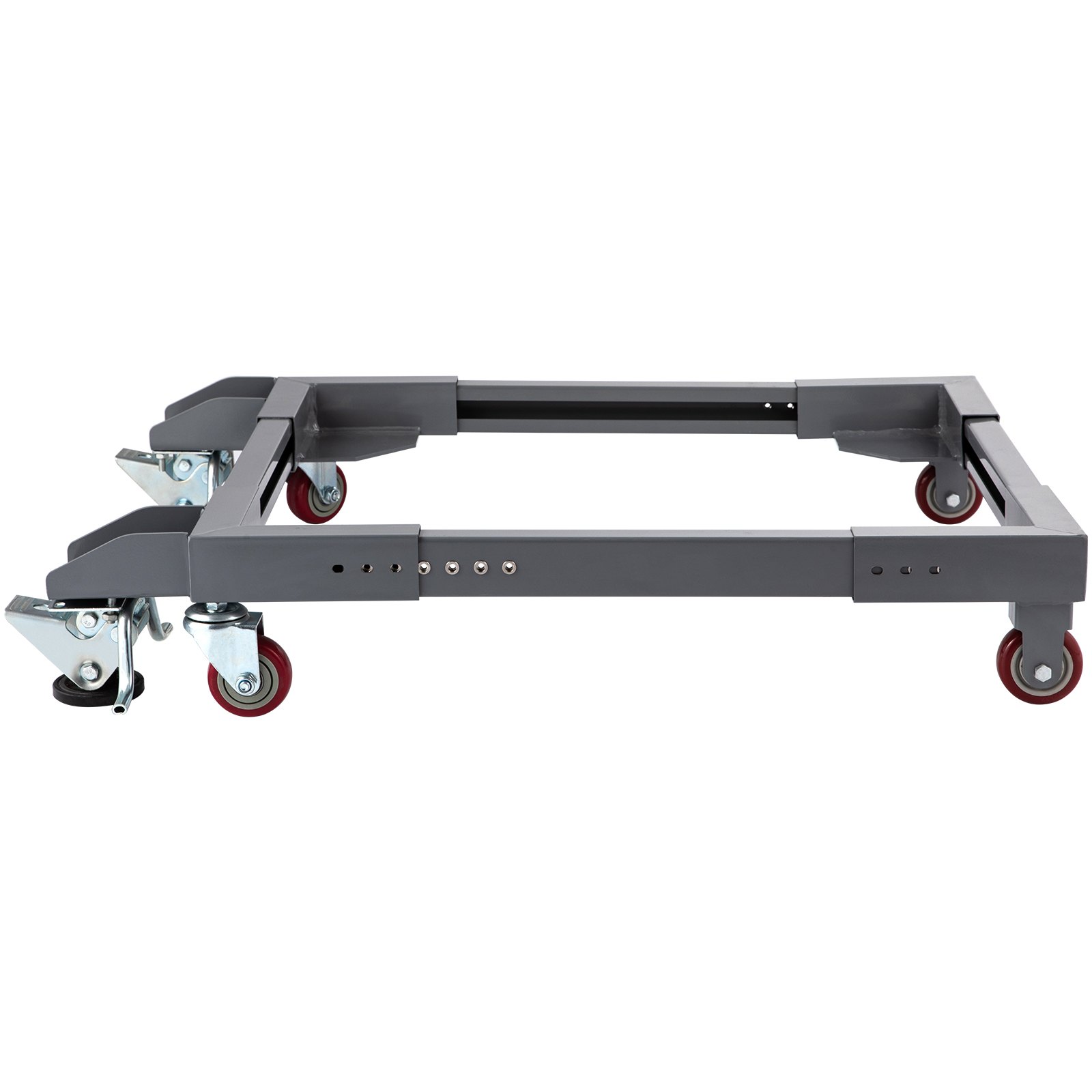 Base móvil universal ajustable VEVOR con capacidad de carga de 680 kg. Base móvil resistente con ruedas y palancas de bloqueo, ideal para mover equipos de carpintería, refrigeradores y lavadoras.