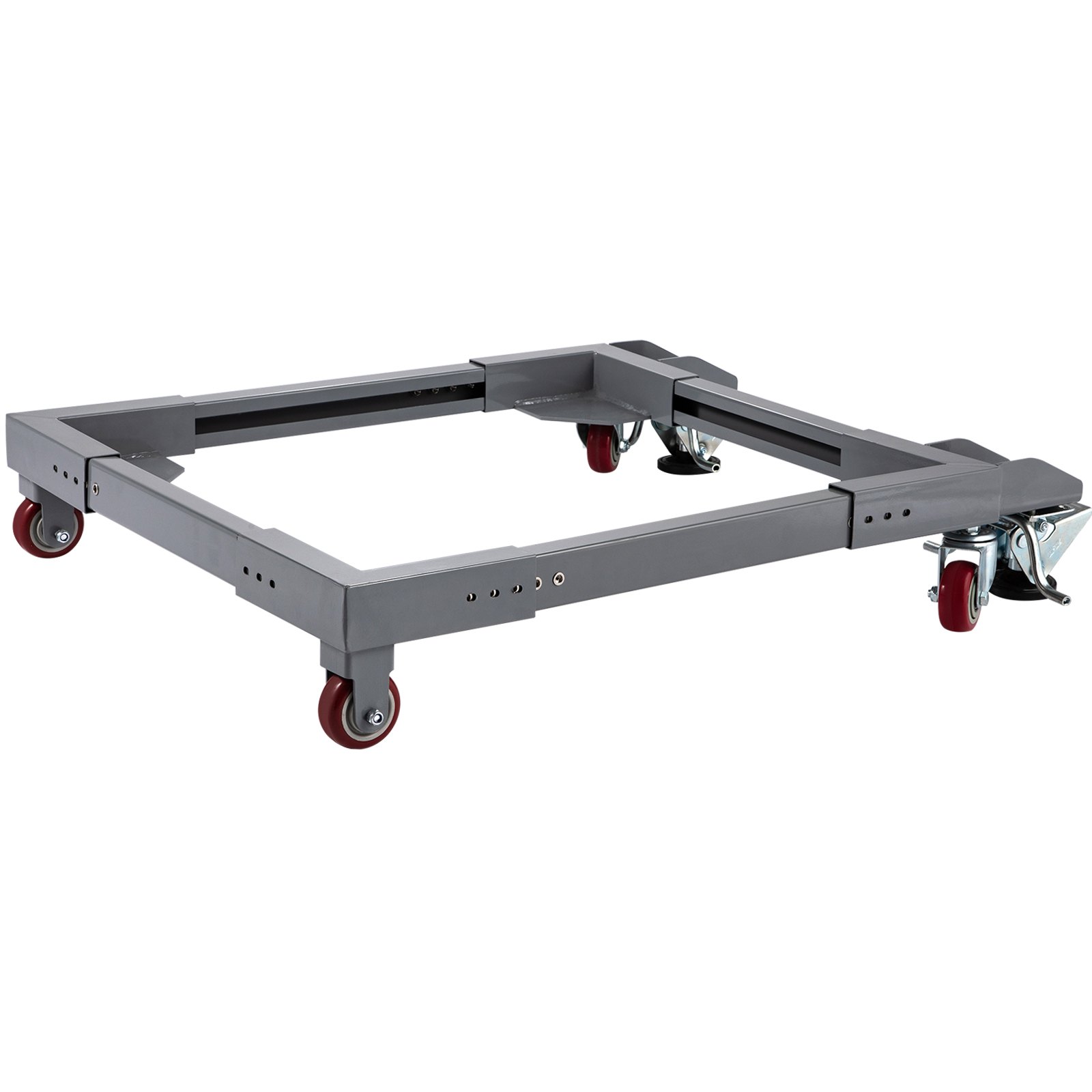 Base móvil universal ajustable VEVOR con capacidad de carga de 680 kg. Base móvil resistente con ruedas y palancas de bloqueo, ideal para mover equipos de carpintería, refrigeradores y lavadoras.