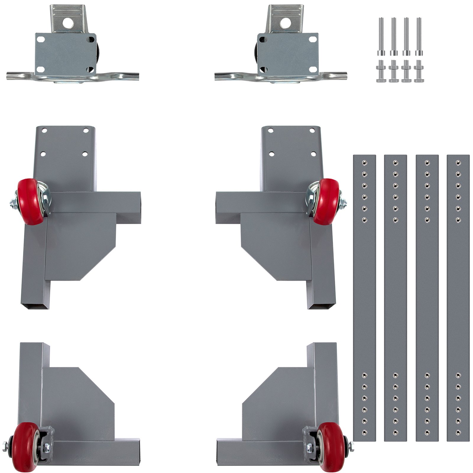 Base móvil universal ajustable VEVOR con capacidad de carga de 680 kg. Base móvil resistente con ruedas y palancas de bloqueo, ideal para mover equipos de carpintería, refrigeradores y lavadoras.