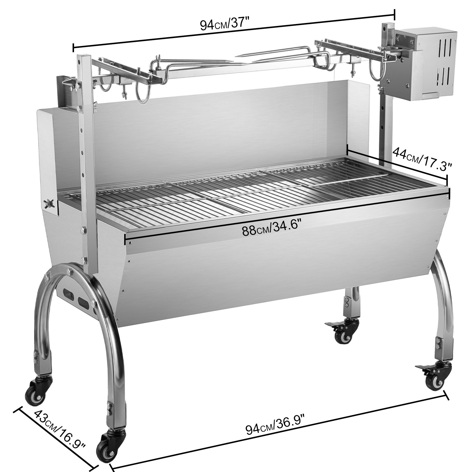 Máquina para asar cerdos VEVOR, asador de cerdo, 132LB, 45W, Motor para lámpara de cabra