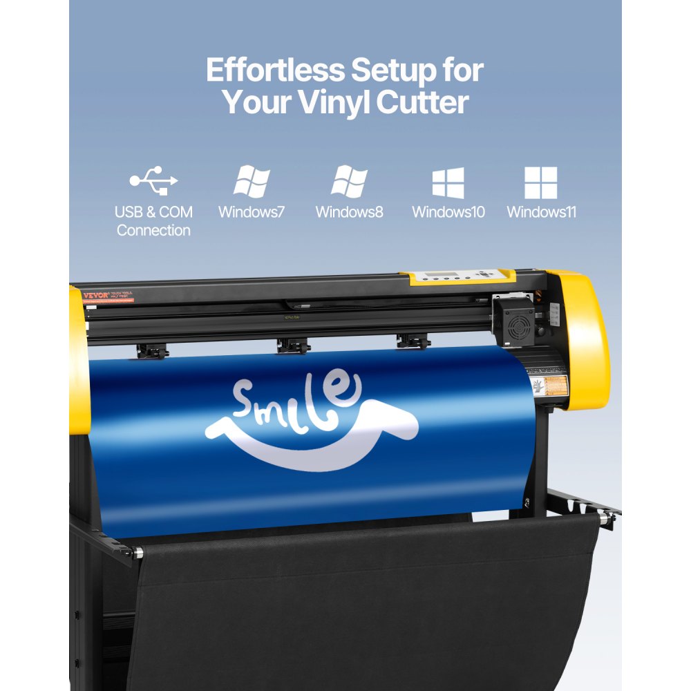 VEVOR Máquina cortadora de vinilo, trazador de corte de alimentación máxima de papel de 34 pulgadas/870 mm, impresora de pantalla LCD de corte automático de contorno de cámara con soporte, fuerza y ​​velocidad ajustables para cortador de trazador de fabricación de letreros