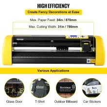 VEVOR Máquina cortadora de vinilo Plotter de corte de alimentación de papel máx de 34 in / 870 mm Impresora de pantalla Lcd de corte automático de