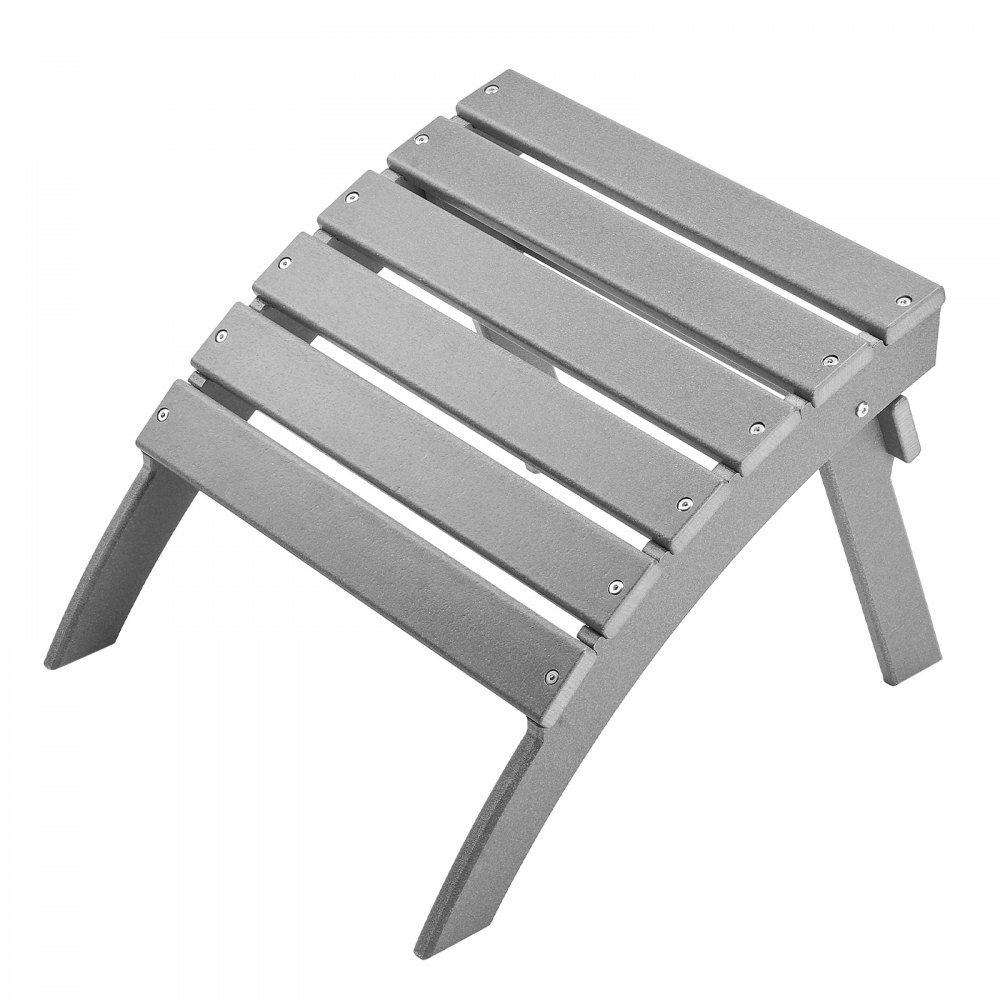 Reposapiés plegable para patio Adirondack Ottoman de 21,5 L x 18,9 W x 14,8 H en HDPE, color gris