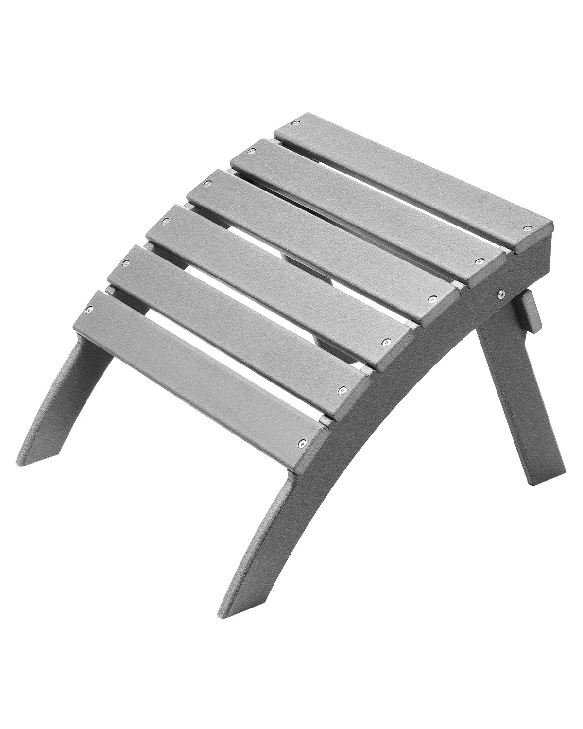 Reposapiés plegable para patio Adirondack Ottoman de 21,5 L x 18,9 W x 14,8 H en HDPE, color gris