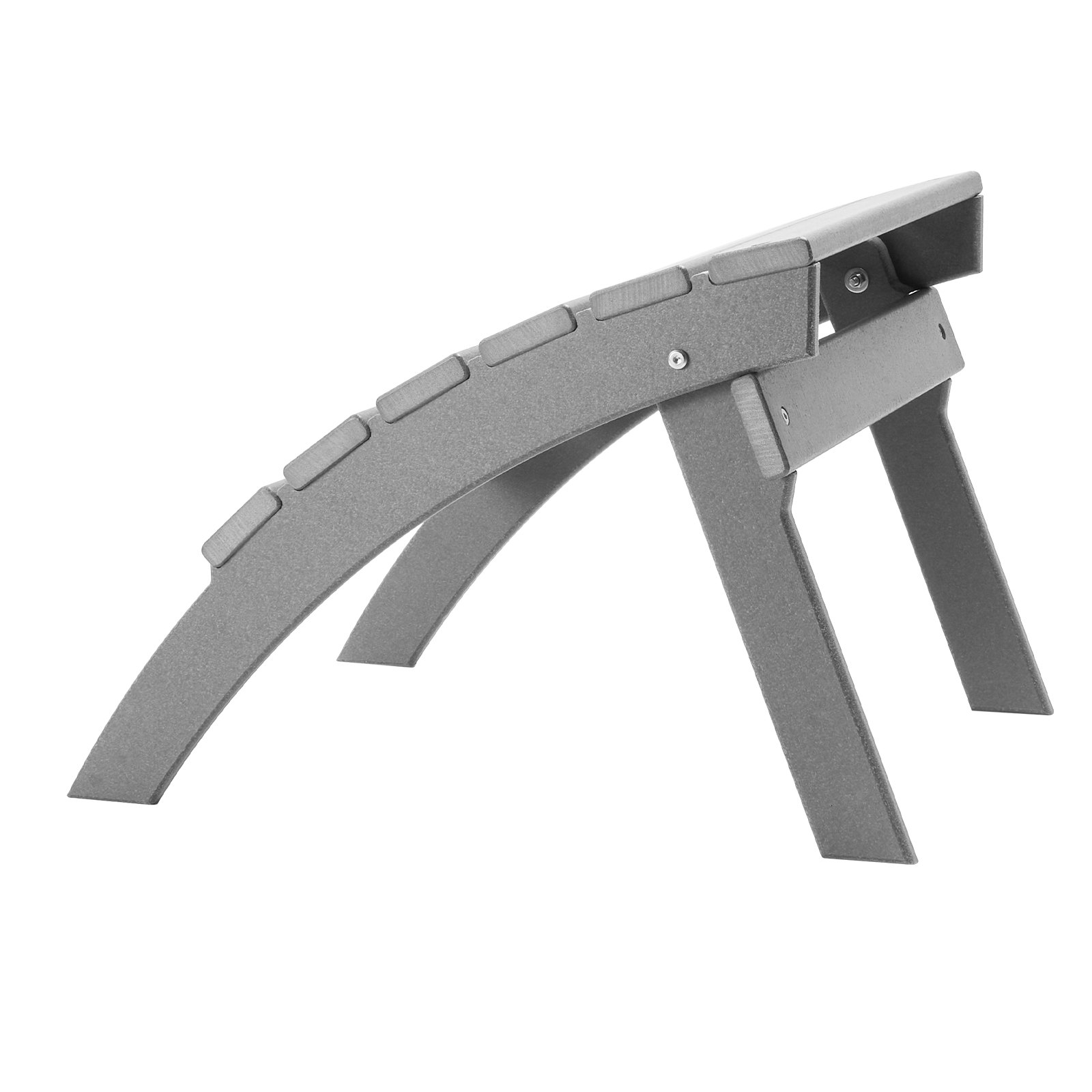 Reposapiés plegable para patio Adirondack Ottoman de 21,5 L x 18,9 W x 14,8 H en HDPE, color gris