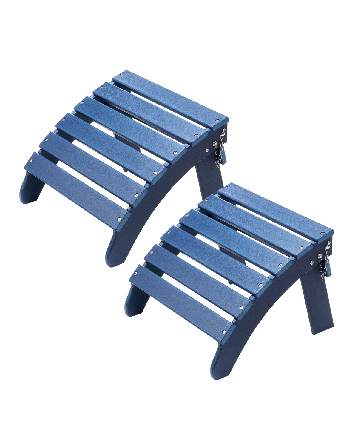 Reposapiés plegable de HDPE Adirondack, juego de 2, 18,7 x 18,9 x 13,8 pulgadas, color azul