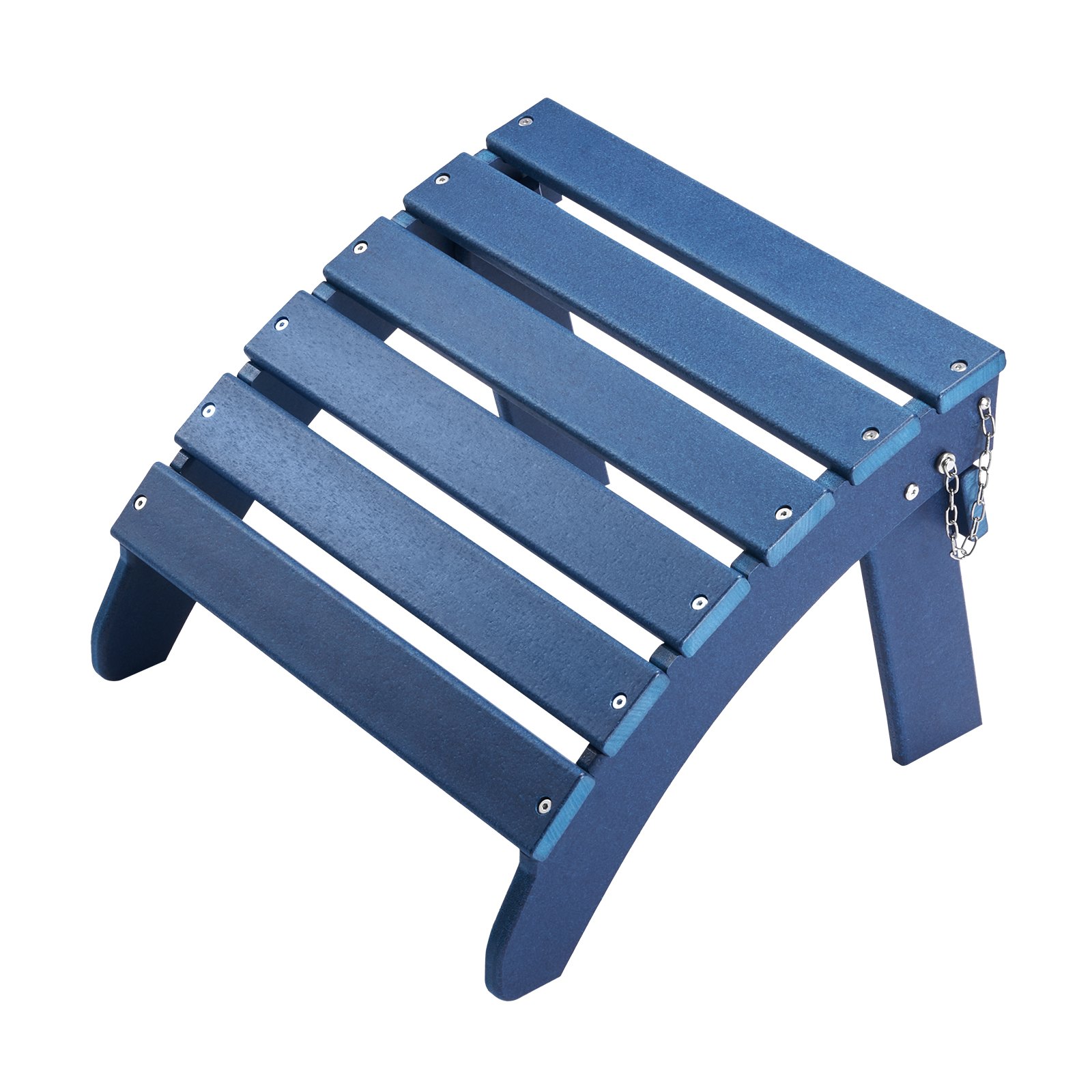 VEVOR - Juego de 2 otomanas Adirondack (47,2 cm de largo x 47,2 cm de ancho x 35,5 cm de alto), plegables, de plástico HDPE, con reposapiés resistente a la intemperie para sillas Adirondack, ideales para porches, piscinas, jardines, etc., color azul.