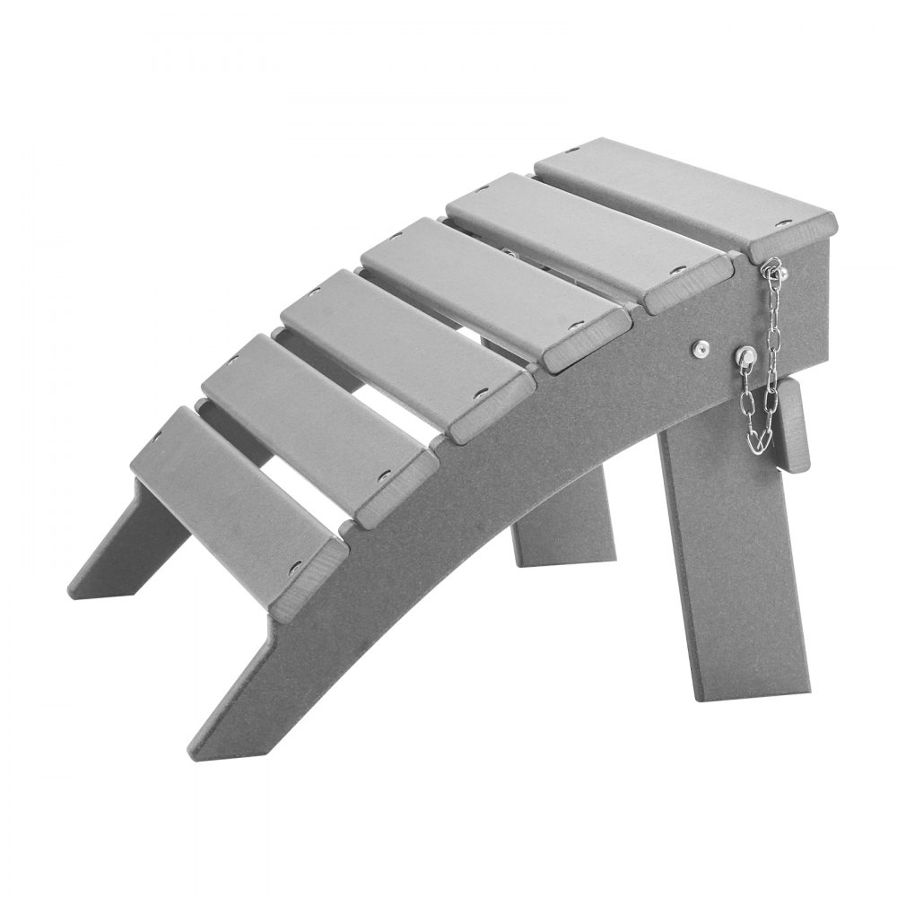 Reposapiés plegable para patio Adirondack Ottoman de HDPE de 16,9 x 18,9 x 13 pulgadas, color gris