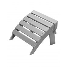 Reposapiés plegable para patio Adirondack Ottoman de HDPE de 16,9 x 18,9 x 13 pulgadas, color gris