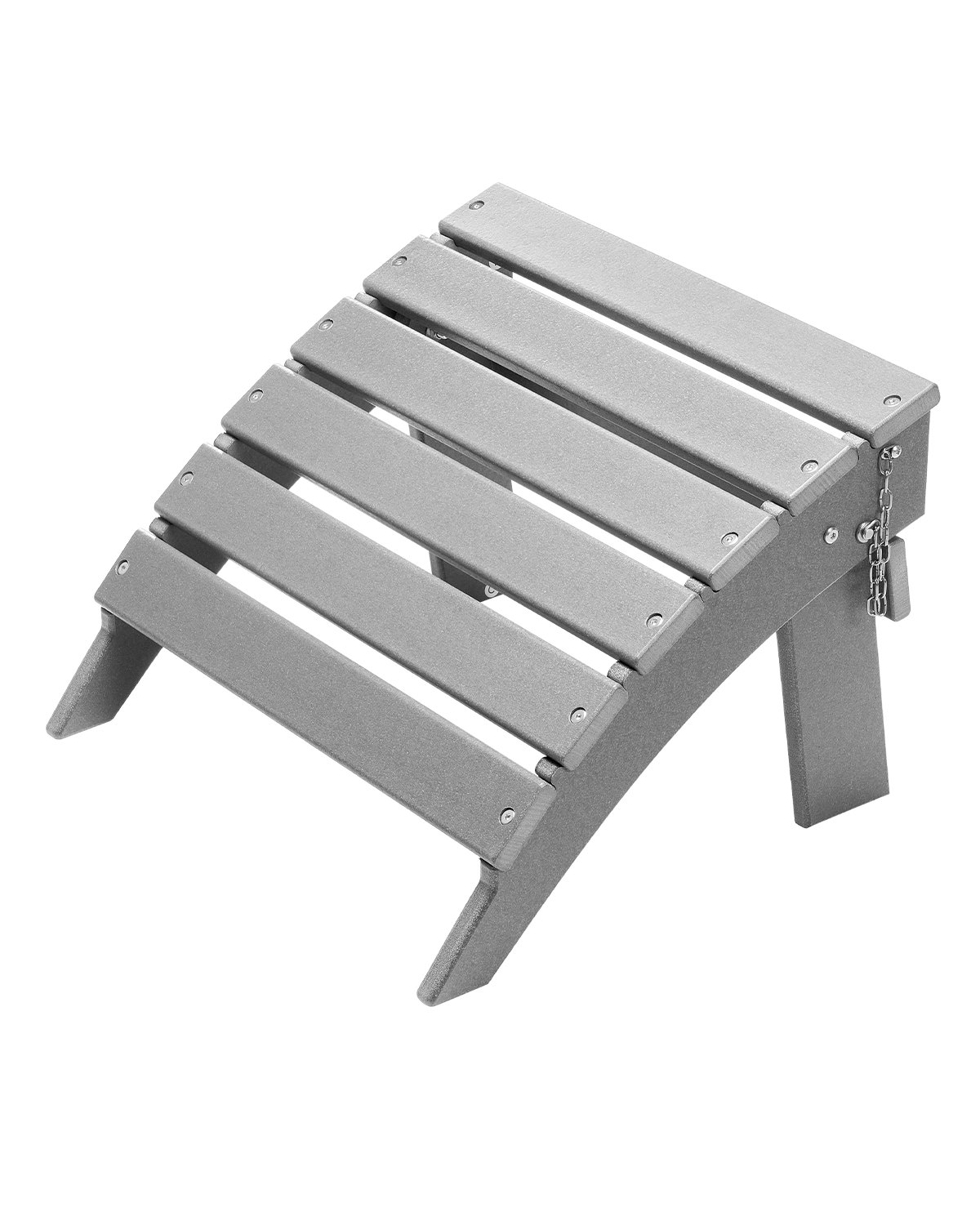 Reposapiés plegable para patio Adirondack Ottoman de HDPE de 16,9 x 18,9 x 13 pulgadas, color gris