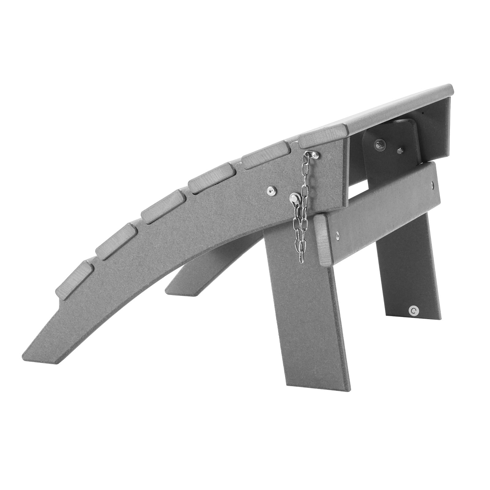 Reposapiés plegable para patio Adirondack Ottoman de HDPE de 16,9 x 18,9 x 13 pulgadas, color gris