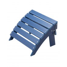 Reposapiés plegable para patio de HDPE de 15,7 L x 18,9 W x 13 H Adirondack Ottoman, color azul