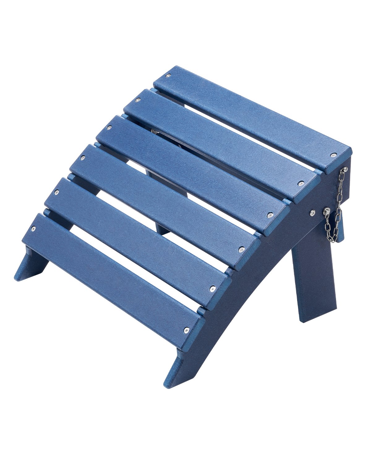 Reposapiés plegable para patio de HDPE de 15,7 L x 18,9 W x 13 H Adirondack Ottoman, color azul