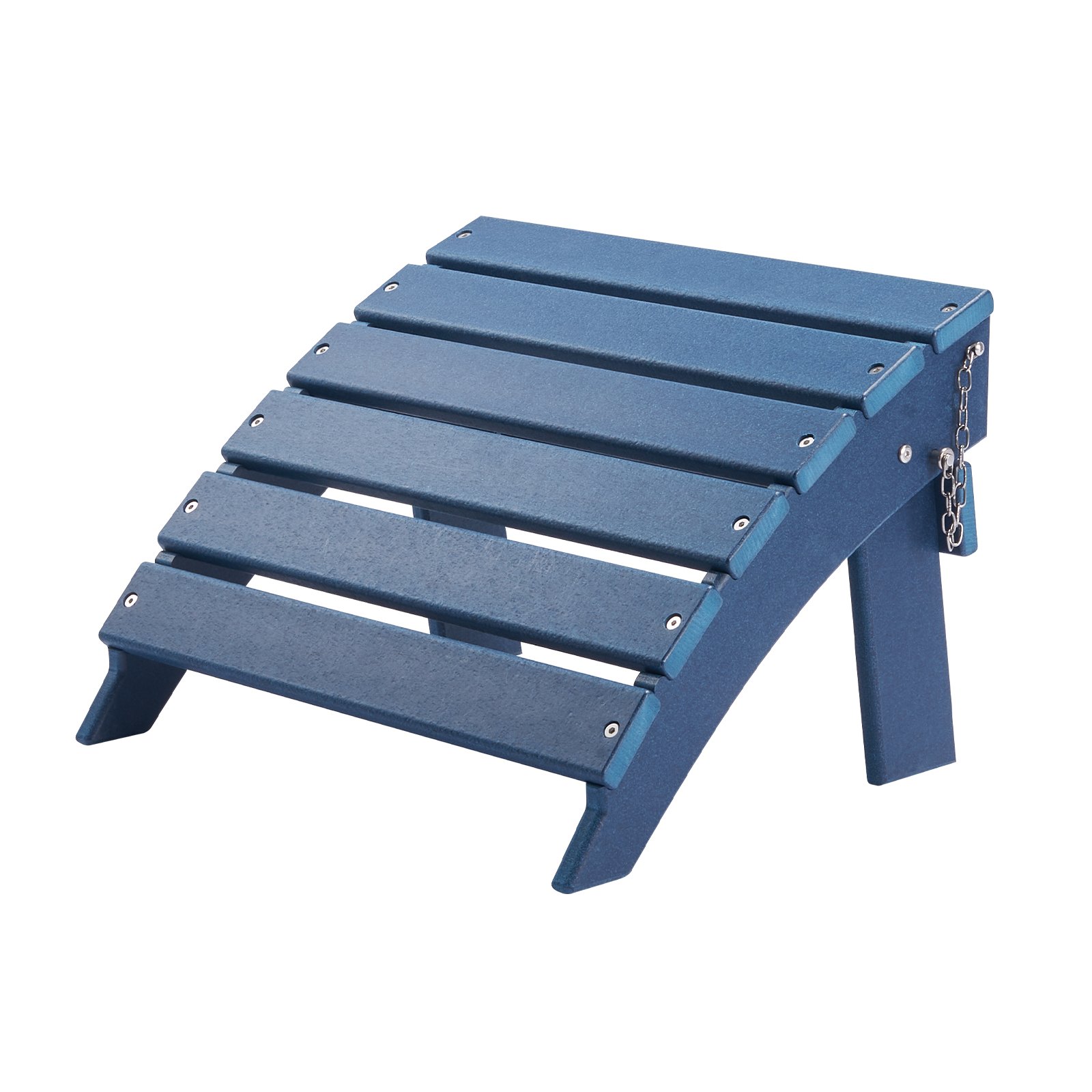 Reposapiés plegable para patio de HDPE de 15,7 L x 18,9 W x 13 H Adirondack Ottoman, color azul