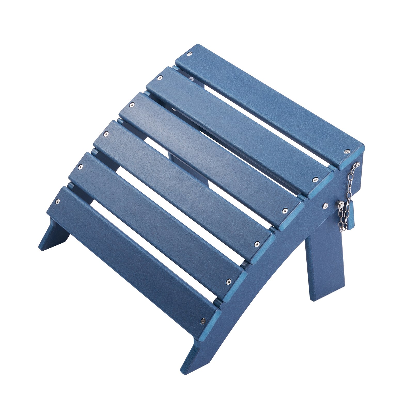 Reposapiés plegable para patio de HDPE de 15,7 L x 18,9 W x 13 H Adirondack Ottoman, color azul