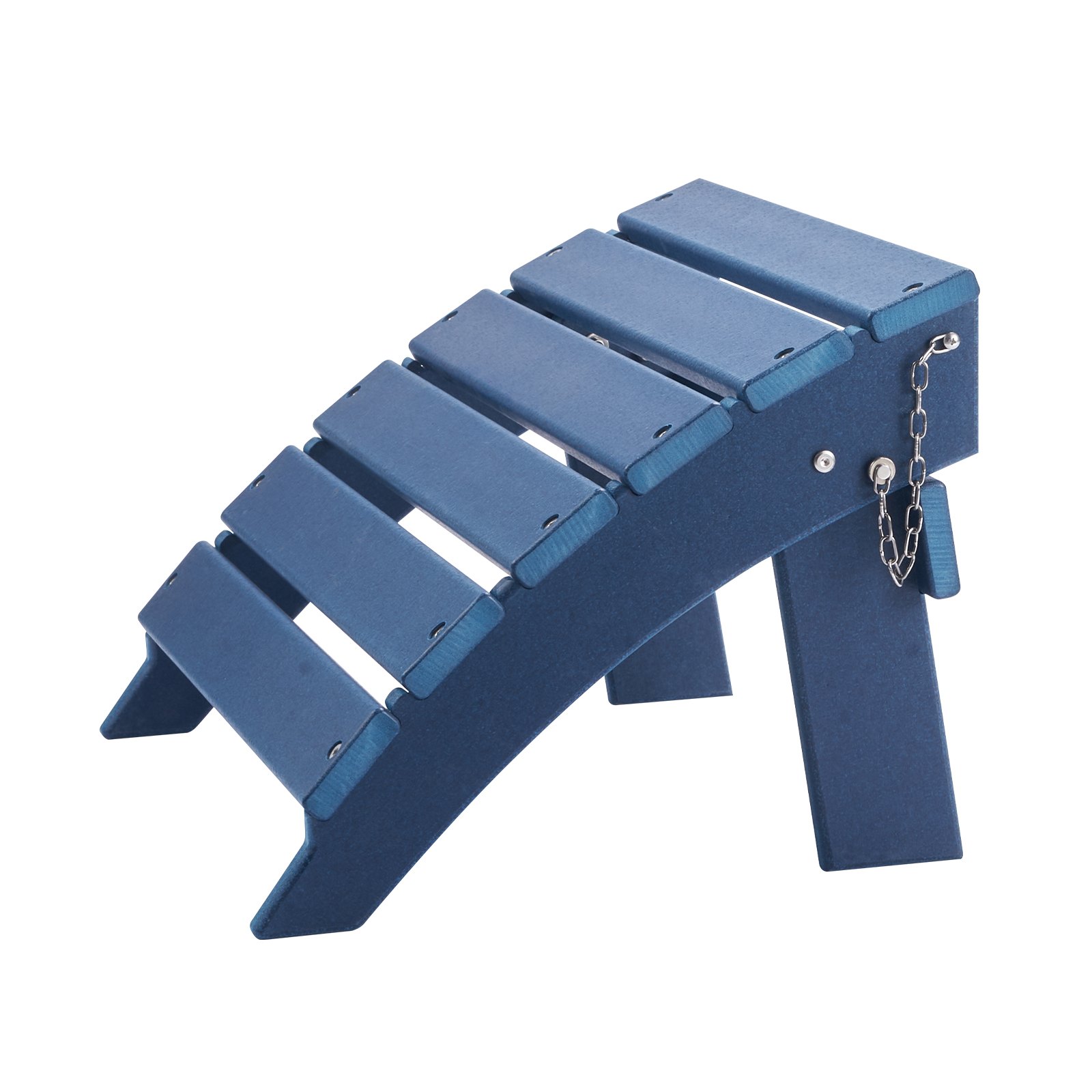 Reposapiés plegable para patio de HDPE de 15,7 L x 18,9 W x 13 H Adirondack Ottoman, color azul
