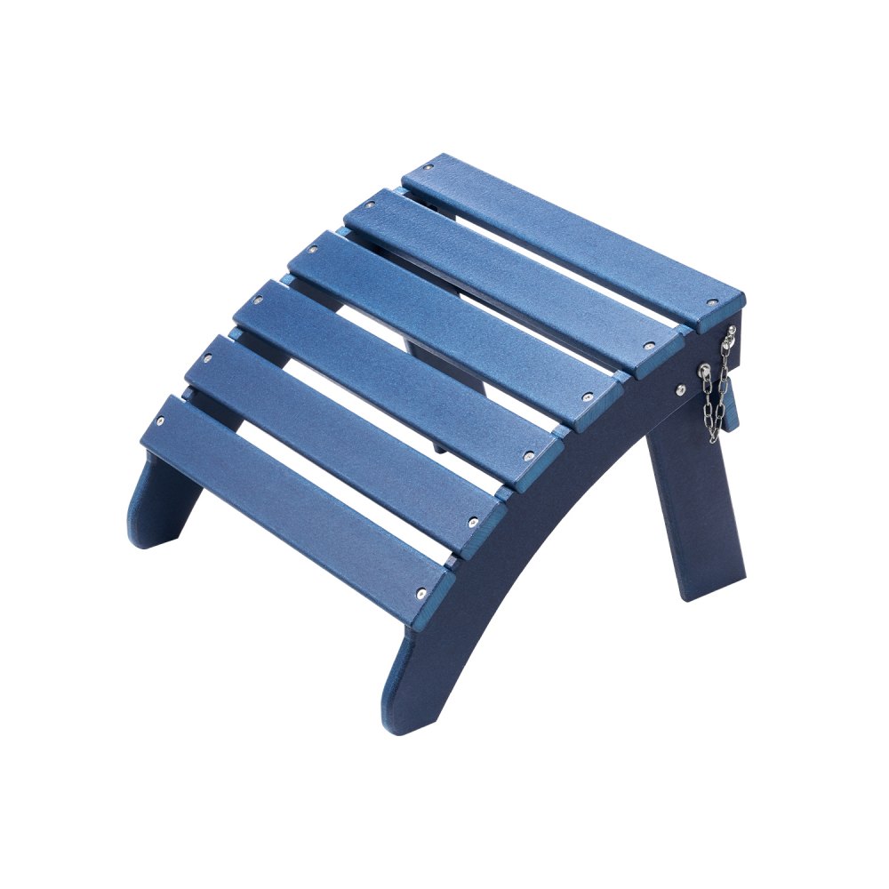 Reposapiés plegable para patio Adirondack Ottoman de HDPE de 18,7 x 18,9 x 13,8 pulgadas, color azul