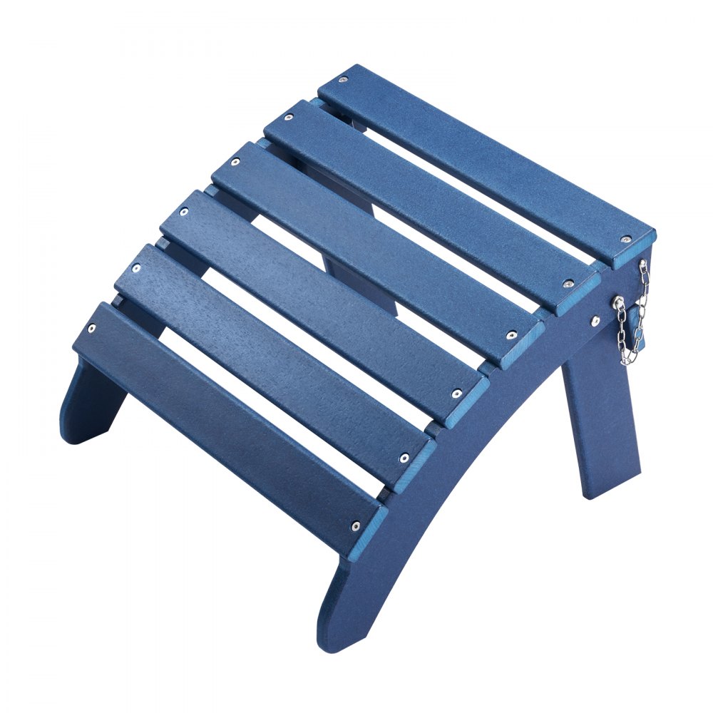 Reposapiés plegable para patio Adirondack Ottoman de HDPE de 18,7 x 18,9 x 13,8 pulgadas, color azul