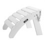 Otomana Adirondack VEVOR, 45 cm (largo) x 50 cm (ancho) x 35 cm (alto), plegable, de plástico HDPE, con reposapiés resistente a la intemperie para silla Adirondack, ideal para porches, piscinas, jardines, color blanco.