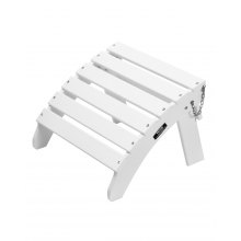 Reposapiés plegable para patio Adirondack de HDPE de 17,7 x 19,7 x 13,8 pulgadas, color blanco