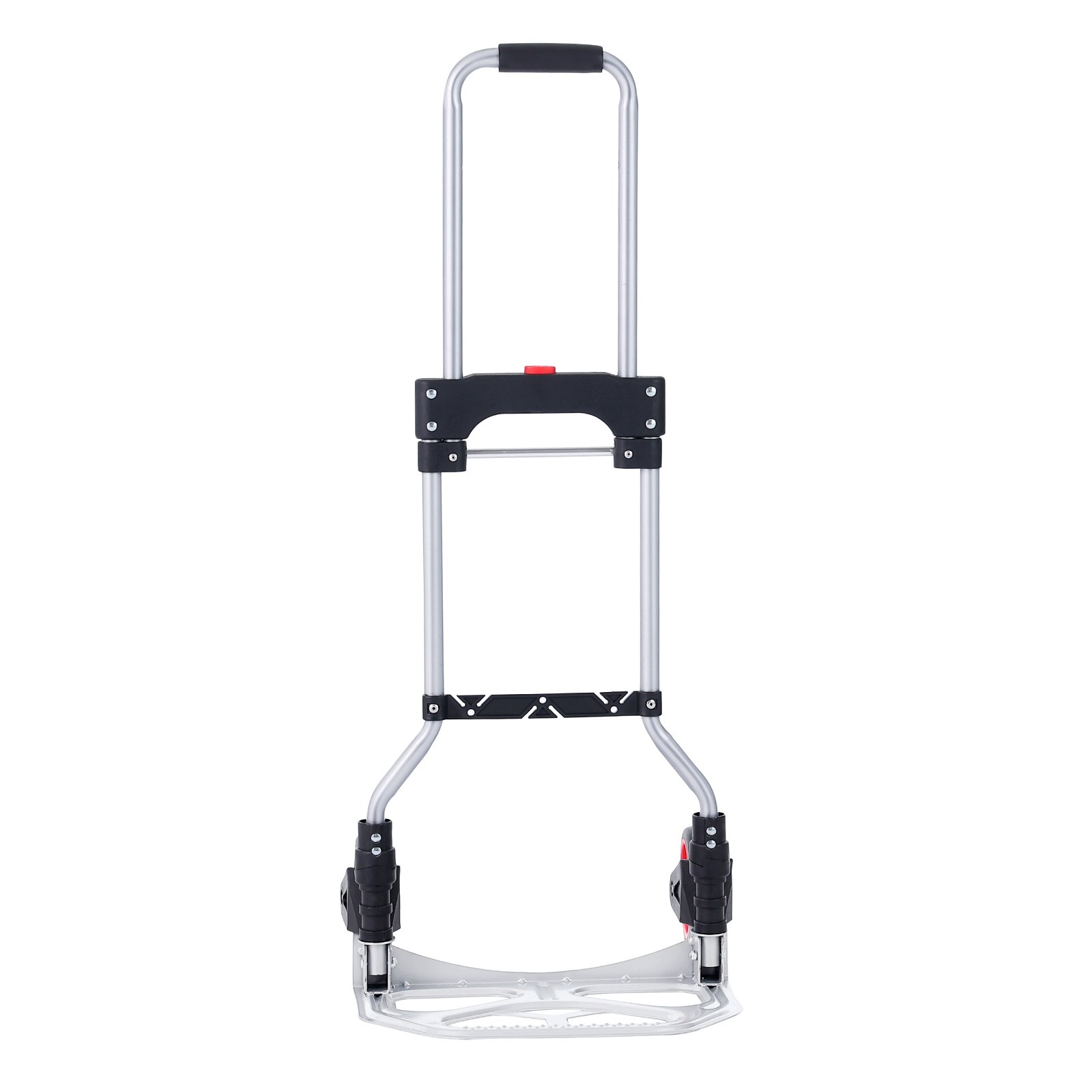 Carretilla de mano plegable VEVOR con mango ergonómico y marco de aluminio resistente.