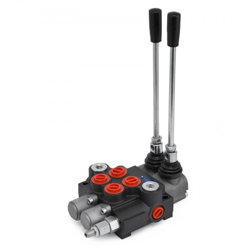 Válvula hidráulica VEVOR, válvula de control direccional hidráulica de 2 carretes, válvula de control hidráulica de 11 gpm, doble acción para tractores, cargadores, tanques