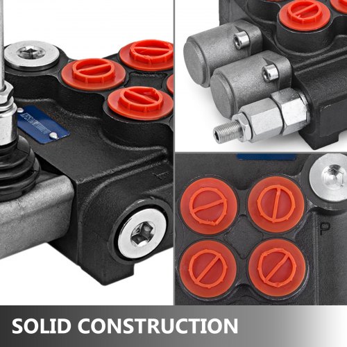 Válvula hidráulica VEVOR, válvula de control direccional hidráulica de 2 carretes, válvula de control hidráulica de 11 gpm, doble acción para tractores, cargadores, tanques
