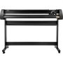 Máquina cortadora de vinilo VEVOR negra con soporte y ruedas, vista frontal.