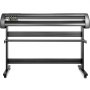 Máquina cortadora de vinilo VEVOR, negra con soporte y rodillos ajustables.