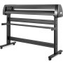 Máquina cortadora de vinilo VEVOR con un elegante diseño negro sobre un soporte resistente.
