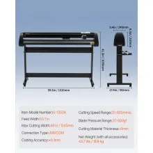 VEVOR Maquina de Vinilo Máquina Cortadora de Vinilo 1,350 mm Plotter de Corte de Vinilo con Control Digital