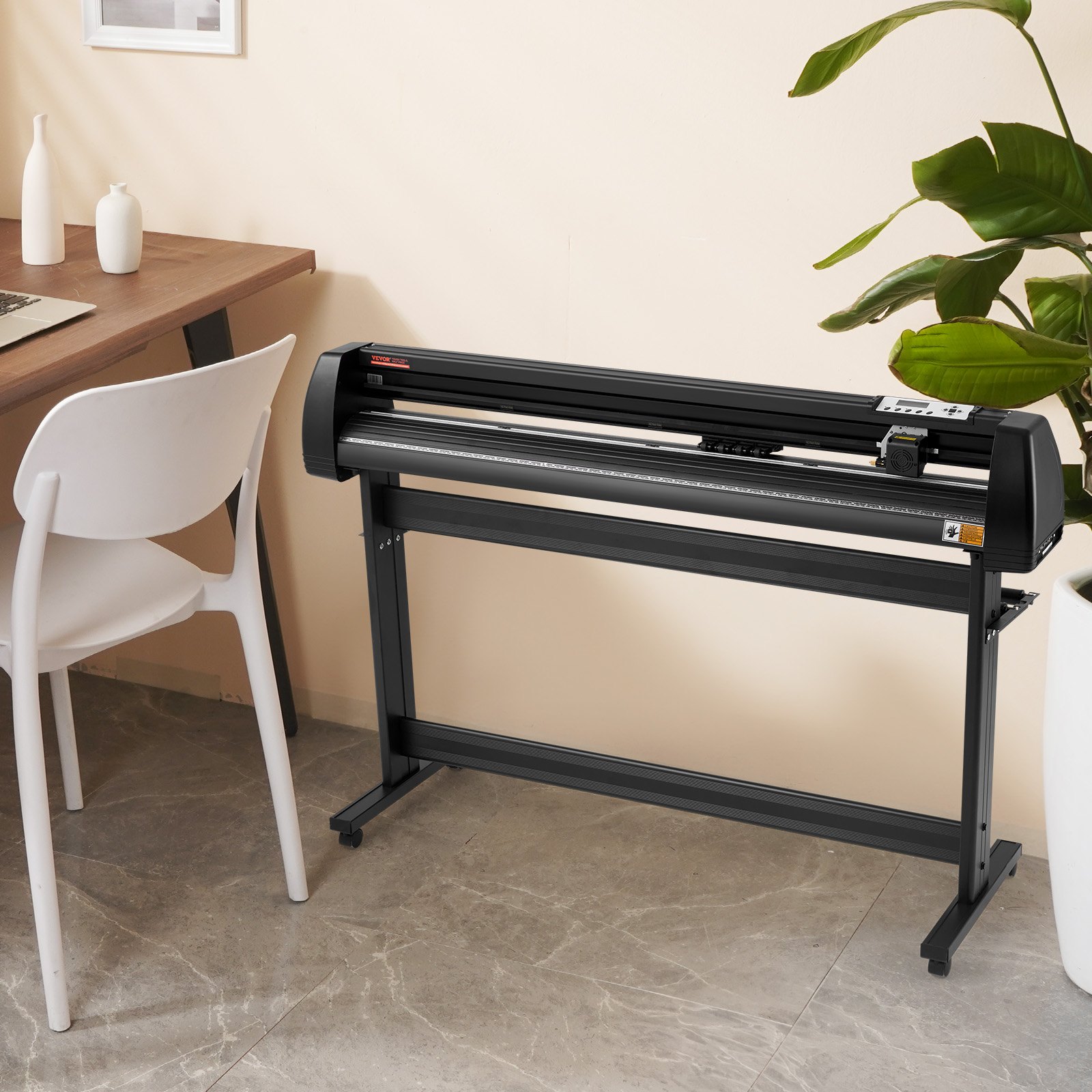 VEVOR Máquina trazadora cortadora de vinilo, máquina para hacer letreros con software Signmaster de 53", trazador cortador de vinilo con alimentación de papel de 1350 mm con soporte (53" 1350 mm)