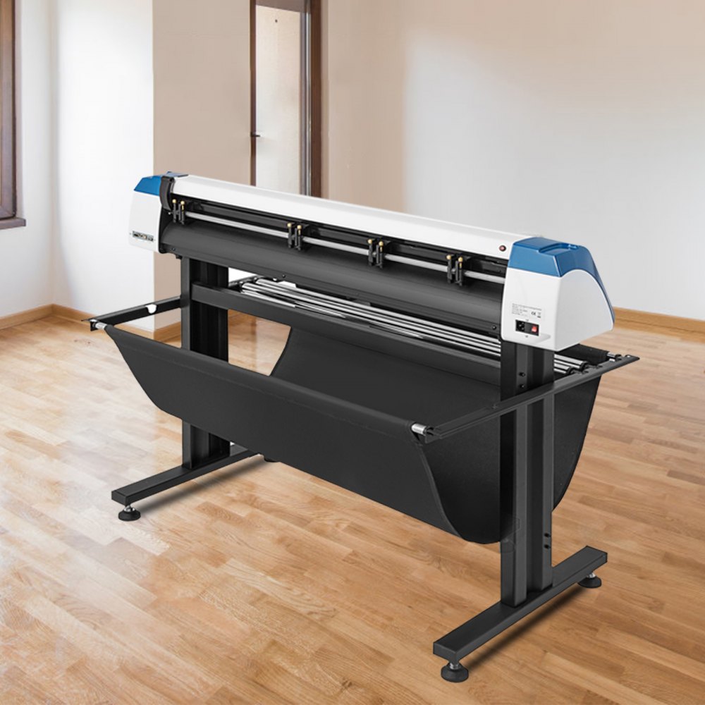 Plotter cortador de vinilo de contorno automático VEVOR de 53 pulgadas con fuerza y velocidad ajustables para corte de letreros, con soporte de suelo y software Signmaster