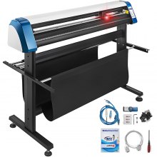 Plotter cortador de vinilo de contorno automático VEVOR de 53 pulgadas con fuerza y velocidad ajustables para corte de letreros, con soporte de suelo y software Signmaster